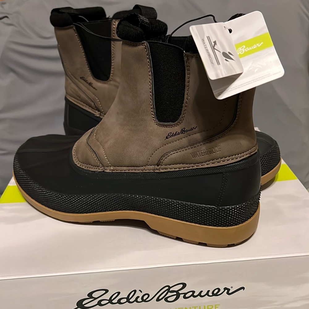 NIB Eddie Bauer Paisley waterproof brown boots mens